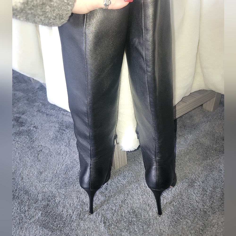 Kenneth Cole Leather Black Knee-High Women's Boots - Picture 5 of 12